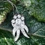 Antique Art Deco Diamond Cluster Pendant Necklace - Platinum Image 9