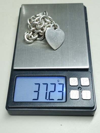 Vintage Tiffany & Co 925 Silver Heart Tag Bracelet