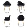 Set of 2 Velvet Dining Room Chairs Accent Chairs with Metal Legs Colours (Black Green Grey Blue white) Image 6