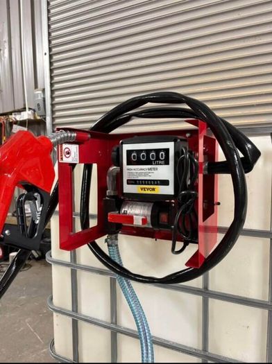 IBC tank (1000L) with fuel pump and meter.