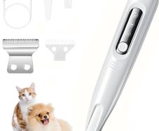 BreezyPaws Pet Dog Cat Paw Trimmer Hair Shaver Grooming Clippers with LED Light Spare Blades Low Noise Waterproof Rechargeable Paw Trimmer Clippers Shaver Razor for Dogs Cats Paws Eyes Ears Face