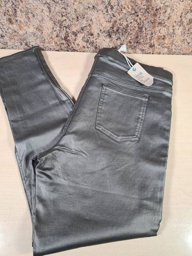 Womens Marks and Spencer jeggings silver leather look Size UK 18  EU 46  BRAND NEW BNWT