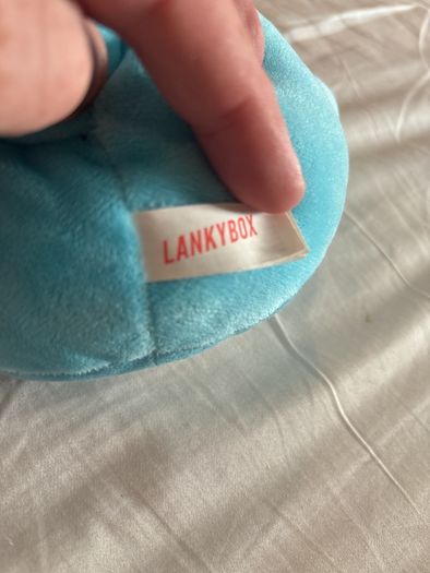 LankyBox Shark Plush Blue Stuffed Animal Toy 7" Embroidered Round 2023