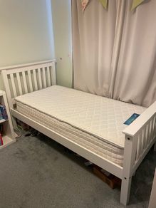 Single bed and mattress