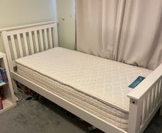 Single bed and mattress