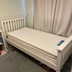 Single bed and mattress