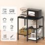 Kitchen Microwave Stand,4-Tier Adjustable Bakers Rack,Multi-Purpose Kitchen Storage Cart for Coffee Station,Space-Saving Metal Appliance Shelf for Living Room (Black) Image 5