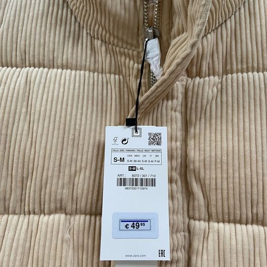 Zara Cream corduroy gilet