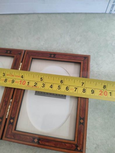 NEW Addison Ross London Wood Marquetry Hinged Double Photo Frame Addison Ross