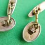 Antique Cufflinks engraved design, antique. Oval fronts  gilt,  c1900. Image 6