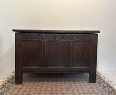 Antique Carved Oak Coffer