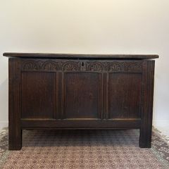 Antique Carved Oak Coffer