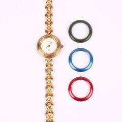 Gucci 1100-L Quartz Womens Watch 26mm Change Bezel Gold Plated