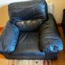 Free Black Leather Sofa 1x 3 seat 2x single seat Image 3