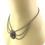 Mid Century Silver Tone Swag Chain Necklace Image 3