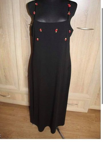 Barisal black maxi dress with roses size UK14/16 EU42/44 Postage included