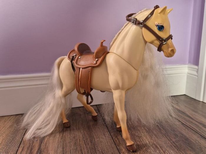 Big plastic toy horse with a gorgeous mane
