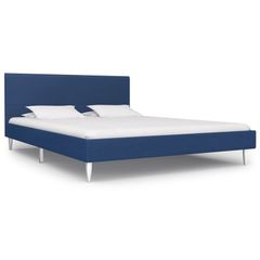 Bed Frame Blue Fabric 150x200 cm