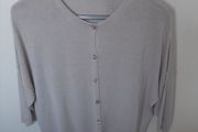 Fine Knit Silver Grey Cardigan with Jewelled Buttons