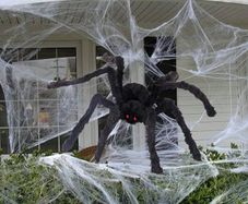 Halloween Giant Spider Decorations 150cm Halloween Decorations Outdoor Halloween Large Spider with Halloween Spider Web (60g) Giant Halloween Spider for Halloween
