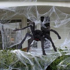 Halloween Giant Spider Decorations 150cm Halloween Decorations Outdoor Halloween Large Spider with Halloween Spider Web (60g) Giant Halloween Spider for Halloween