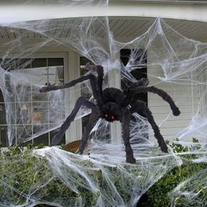 Halloween Giant Spider Decorations 150cm Halloween Decorations Outdoor Halloween Large Spider with Halloween Spider Web (60g) Giant Halloween Spider for Halloween