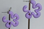 Lilac Silhouette Five Petal Flower Earrings