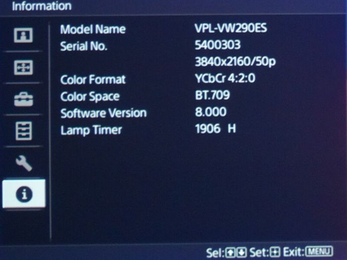 Sony Vpl-vw 290es