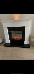 Electric Fireplace & Black Marble inset and hearth