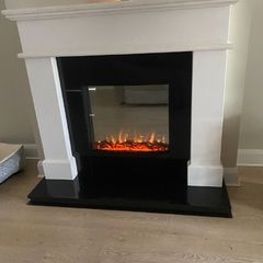Electric Fireplace & Black Marble inset and hearth
