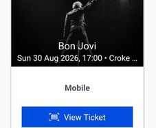 Bon Jovi Dublin 30th Aug mobile tickets x 2