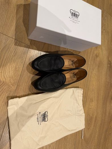 Crown Northampton Artizan Belgian Slipper - Black Calf - UK 9 / EU 43 - MINT FULL SET