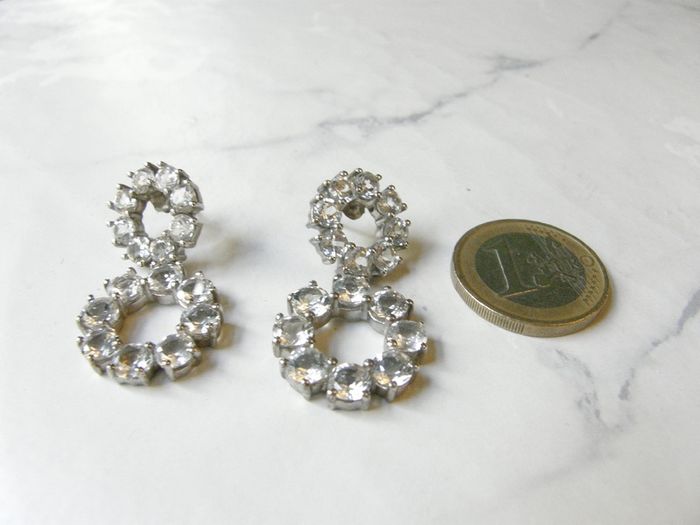 Limited Edition Cullinan White Topaz 925 Sterling Silver Drop Earrings 13.92ct Certificate of Authenticity