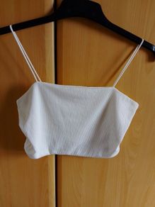 Ladies white strappy crop top