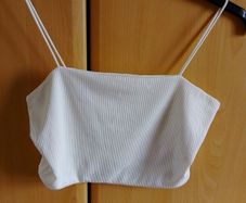 Ladies white strappy crop top