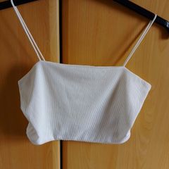 Ladies white strappy crop top