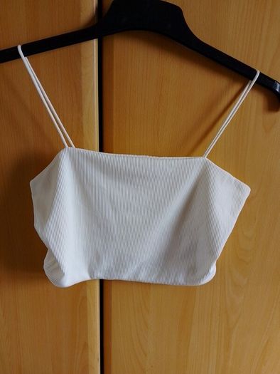 Ladies white strappy crop top