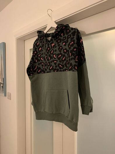 Next Khaki Green & Pink Womens Hoodie