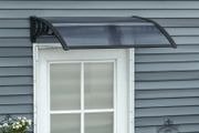Door Canopy Awning Outdoor Window Rain Shelter Cover for Front/Back Door Porch Black 100 x 75cm
