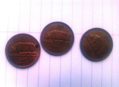 Irish Half Pennies. Various Dates.
