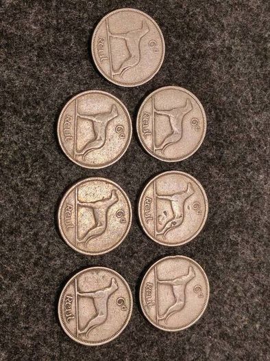 1940s Irish Sixpence SET 1942 Silver 1946 1947 1949 x2 Emergency Issue 7 Coins