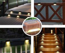 LED Solar Stair Light Waterproof Outdoor Garden Passage Courtyard Terrace Guardrail Deck Decking Step Light Landscape Light