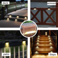 LED Solar Stair Light Waterproof Outdoor Garden Passage Courtyard Terrace Guardrail Deck Decking Step Light Landscape Light