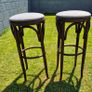 Pair of Vintage Thonet Style Bentwood Cafe Bar Stools Excellent Condition Image 6