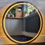 LED Bathroom Mirror 80cm Black Frame Antifog Demister Image 3