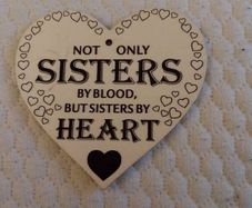 Bnwt sisters wooden heart
