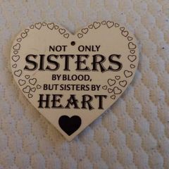 Bnwt sisters wooden heart