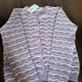 Leigh Tucker mauve and white cardigan size 31-32", bnwt Image 3