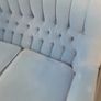 Blue velvet Dutch buttoned sofa immaculate condition Image 8