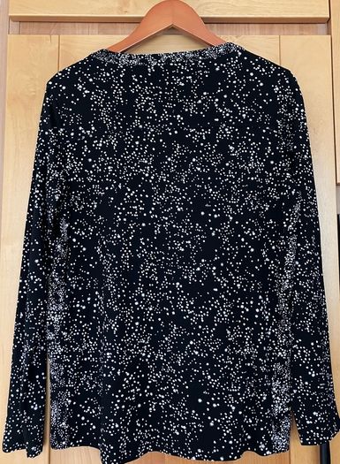 Ladies Black/ Ivory Long Sleeve Top by Cecil
